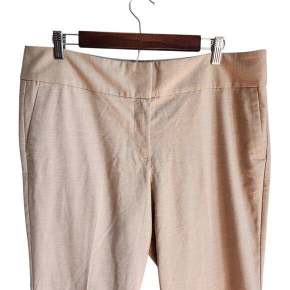 Ann Taylor Pants 14 Women's Tan The Trouser Mid Rise Office Career NEW - Picture 2 of 11